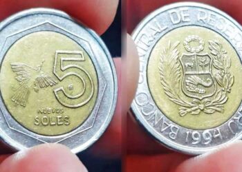 Monedas 5 céntimos peruanos sol peruano