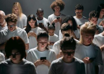 Adicción a la tecnología jóvenes con teléfono celular