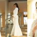 El vestido de perlas que lució Emilia Dides fue confeccionado en Falabella