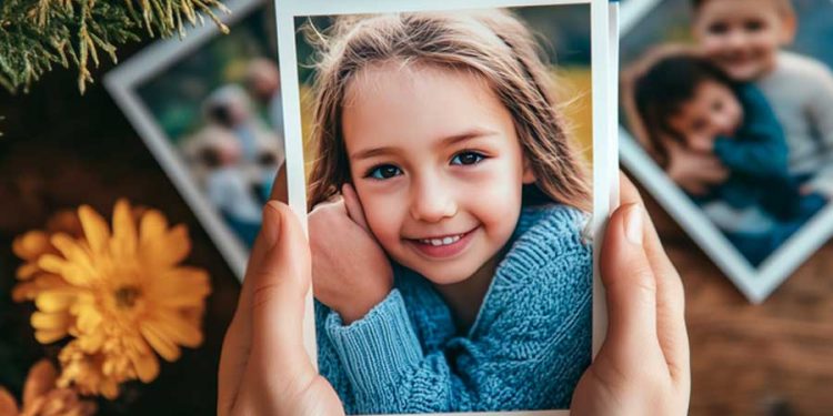 imagen editada con una app móvil foto de una niña sostenida