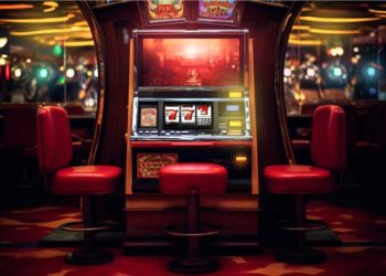 tragamonedas en una sala de casino