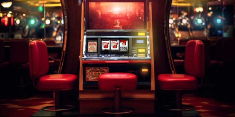 tragamonedas en una sala de casino