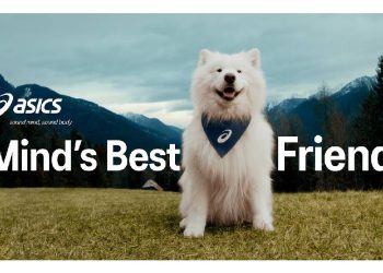 Un perro embajador de Asics impulsa el bienestar mental y físico