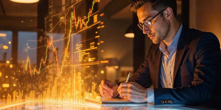 Hombre trabajando en tecnología con inteligencia artificial