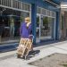 El centro comercial Cafferata se renueva con veredas modernas y repavimentación vial