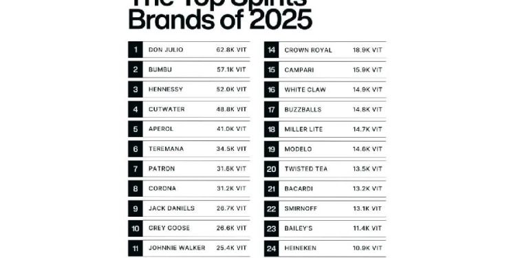Ranking 2025: Cómo las marcas de alcohol ganan la influencia