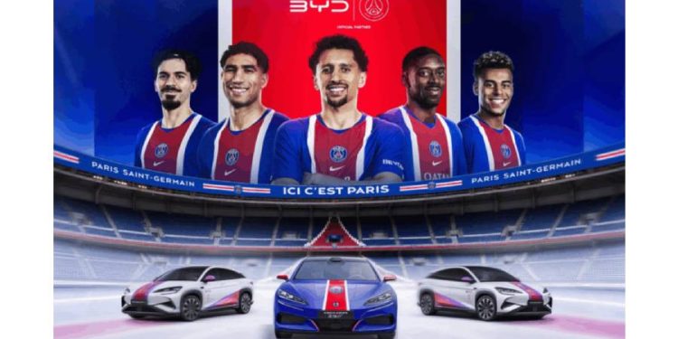 BYD se convierte en el patrocinador automotriz del Paris Saint-Germain